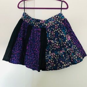 Oasis Jeans Floral Pleated Mini Skirt